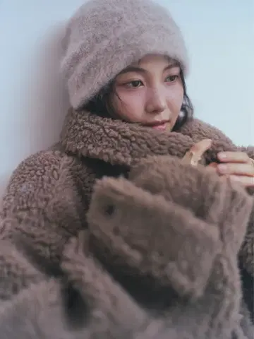 andequal stand neck boa coat brown