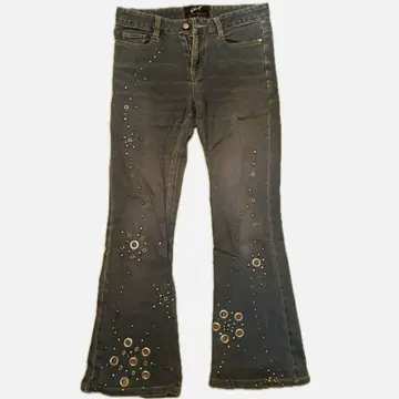 다크 그레이 부츠컷 데님 헤이세이 y2k 플레어 데님 그런지