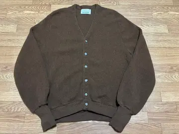 60s 알파카 울 니트 가디건 USA제 브라운 빈티지