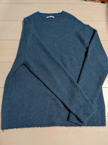 ZARA 파랑 크루넥 니트 스웨터 M