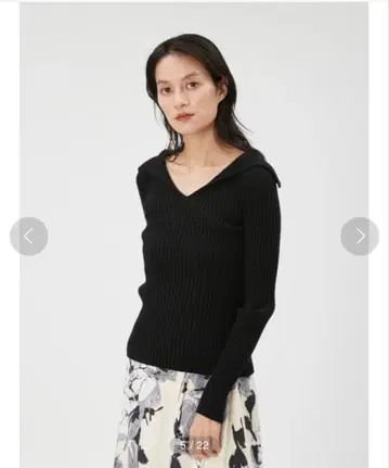 프레이 아이디 와이드 리브 오픈 카라 니트