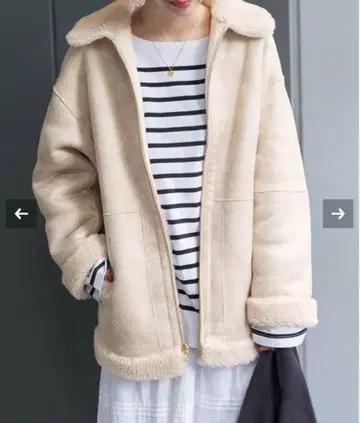 BC 재고*리버서블 무스탕 코트 베이지