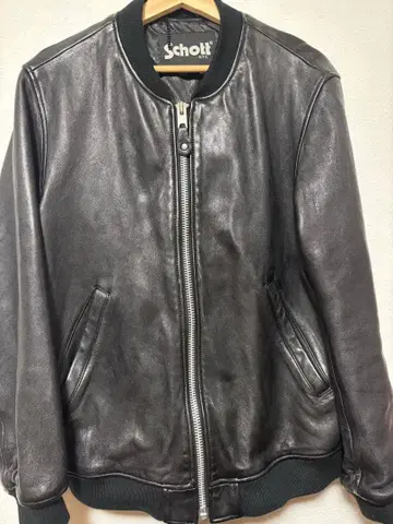 Schott 블랙 가죽 싱글 라이더