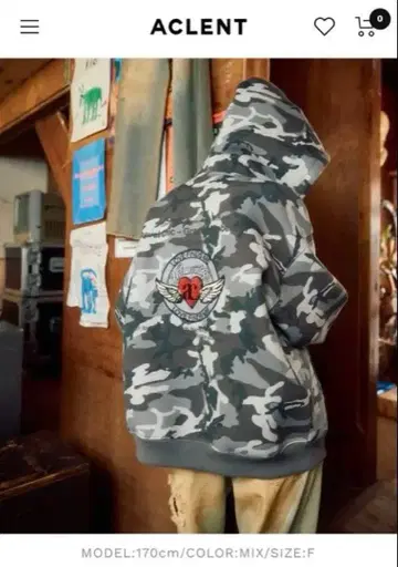 엔젤 하트 로고 지퍼 후디 아클레트