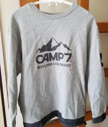 CAMP7 트레이닝복 그레이 가슴 로고 디자인 M 사이즈