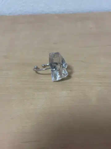 유리 반지 광석 반지 수정 13호 핸드메이드 투명 반지