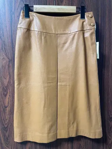 베이크루즈 천연 가죽 스커트 박스 플리츠 38