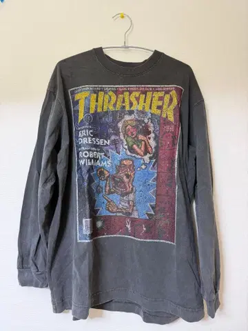 THRASHER 롱 슬리브 T셔츠 그레이
