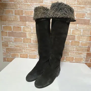 [파비오 루스코니] 롱 부츠 스웨이드 37(24) 보아 퍼