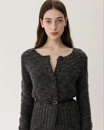 KINDERSALMON Boucle Cardigan Charcoal