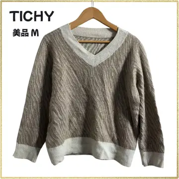 tichy V넥 베이지 심플 내추럴 무지 부드러운 가을/겨울