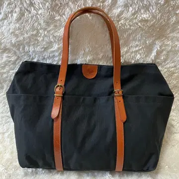 일비종떼 토트백 코튼 가죽 로고 숄더 가능