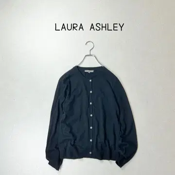 LAURA ASHLEY 캐시미어 믹스 라운드넥 가디건 니트