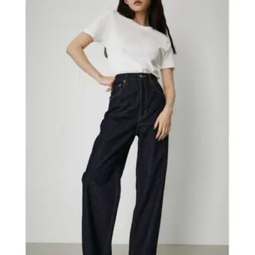 하이웨스트 와이드 데님 데님