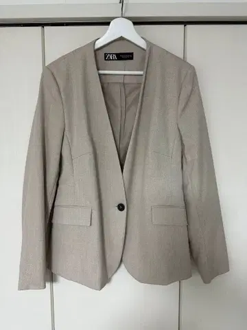 ZARA 노카라 자켓 베이지
