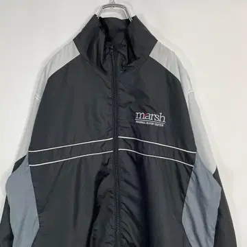 나일론 자켓 멀티 컬러 테크 계열 기업 자수 로고 블루종 XL