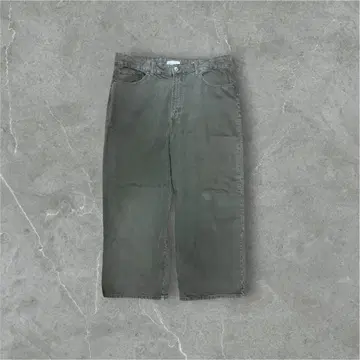 zara 카키 와이드 데님 팬츠