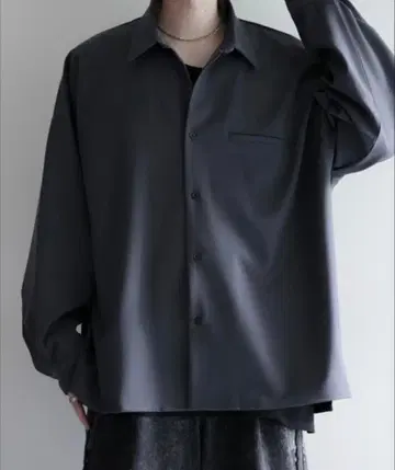 cussil 헤비 드레이프 루즈 실루엣 레귤러 긴팔 셔츠 XS