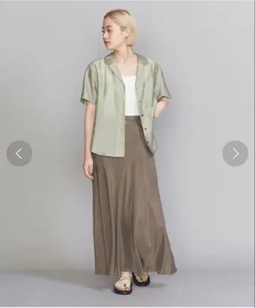 플레어 롱 스커트 그레이