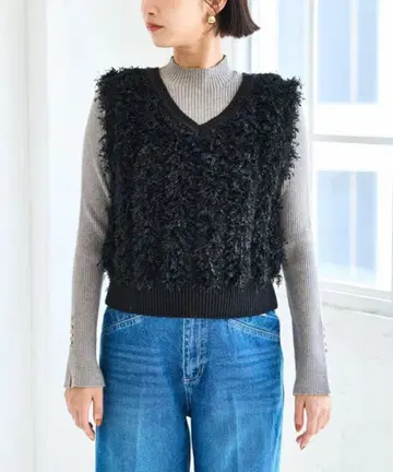[ 2WAY ] 프린지 니트 베스트