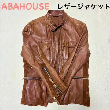 [ 당일 발송 ] 새상품급 ABAHOUSE 가죽 자켓 브라운 라이더스
