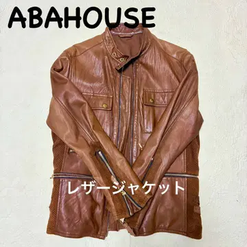 [ 당일 발송 ] 새상품급 ABAHOUSE 가죽 자켓 브라운 라이더스