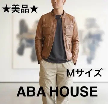 [ 당일 발송 ] 새상품급 ABAHOUSE 가죽 자켓 브라운 라이더스