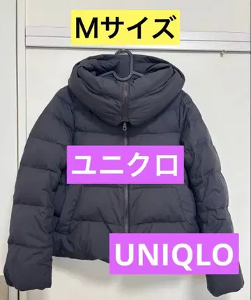[ UNIQLO 유니클로 후드 부착 다운 자켓 M 사이즈 다크 그레이 ]