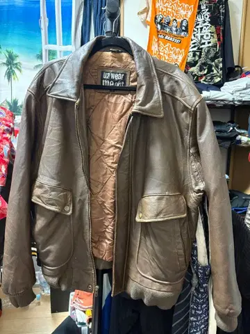 U2 wear me out 브라운 가죽 자켓 플라이트 자켓