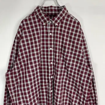 노티카 FLEX 체크 와인 레드 BD 긴팔 셔츠 2XL