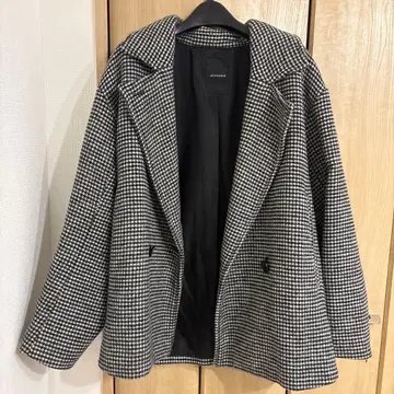 JEANASIS 코트 아우터 체크 오버 사이즈