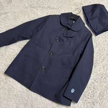 Orcival 오르치발 코튼 본딩 스텐카라 코트 네이비 0