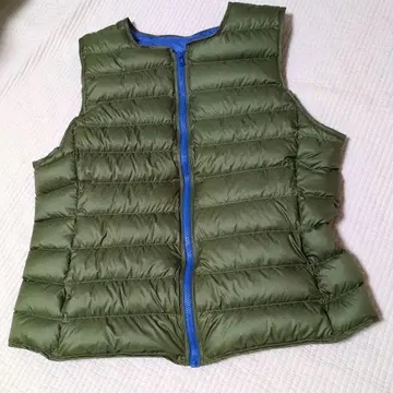 새상품 Blue Greed 올리브 그린 다운 베스트