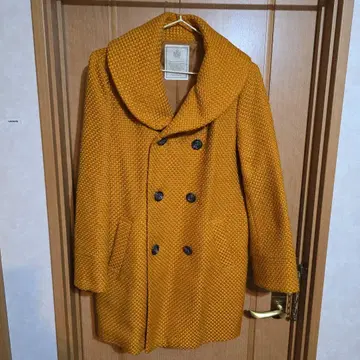 머스타드 더블 브레스트 코트