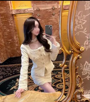 아이보리 트위드 셋업 한국