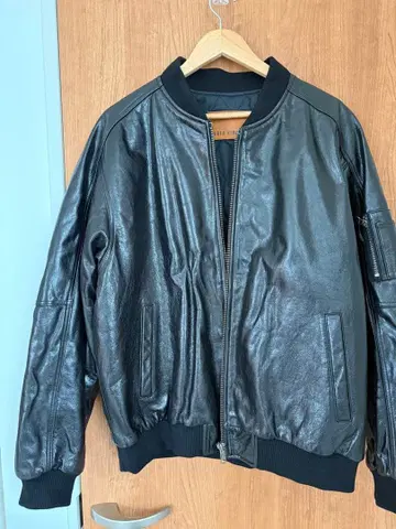 PABLO VINCI 가죽 봄버 자켓 L 사이즈 블랙 소가죽