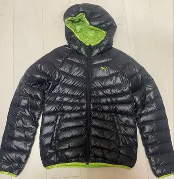 PUMA 후드 부착 다운 자켓 블랙