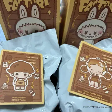 POP MART 커피 팩토리 봉제 인형 펜던트 스컬 팬더 dimoo