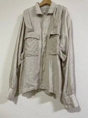 [ 레어 ] hihihi 린넨 100% 헤링본 워크 셔츠