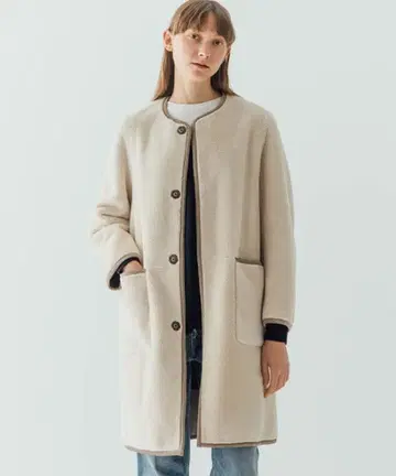 LE GLAZIK 리버서블 보아 코트 베이지