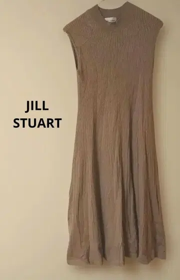 JILL STUART 슬리브리스 니트 원피스 베이지 브라운