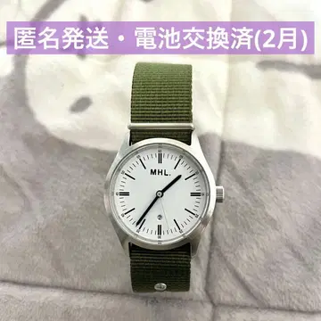 MHL. 마가렛호웰 손목시계 쿼츠 카키 밀리터리 워치