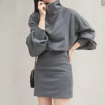 그레이 집업 원피스