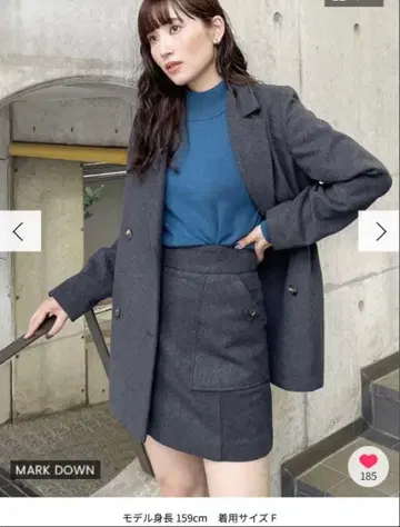 다크 그레이 더블 브레스트 자켓 F 사이즈