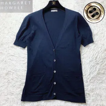 새상품급! 마가렛호웰 코튼 V넥 가디건 반팔 M 봄/여름