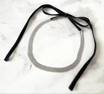 키헤이 체인 목걸이 벨벳 리본