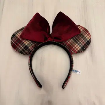 디즈니 머리띠 체크 빨간색 2025