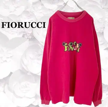 [피오루치] 맨투맨 트레이닝복 [F] 핑크 로고 꽃무늬 오버사이즈