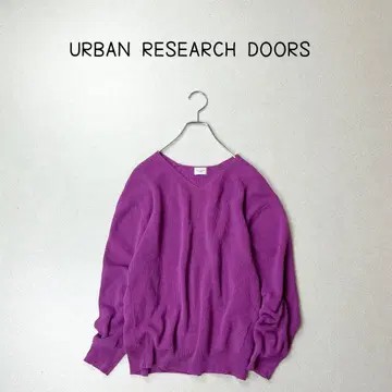 URBAN RESEARCH DOORS 코튼 니트 퍼플