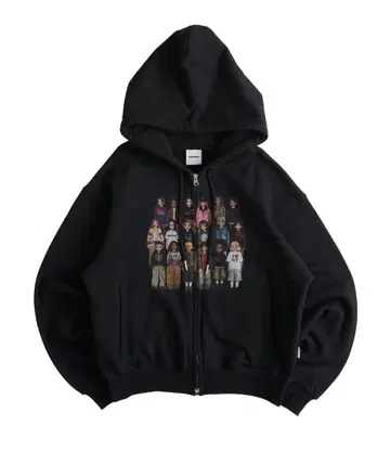 픽셀 모델 디자인 지퍼 후디 블랙 M 사이즈